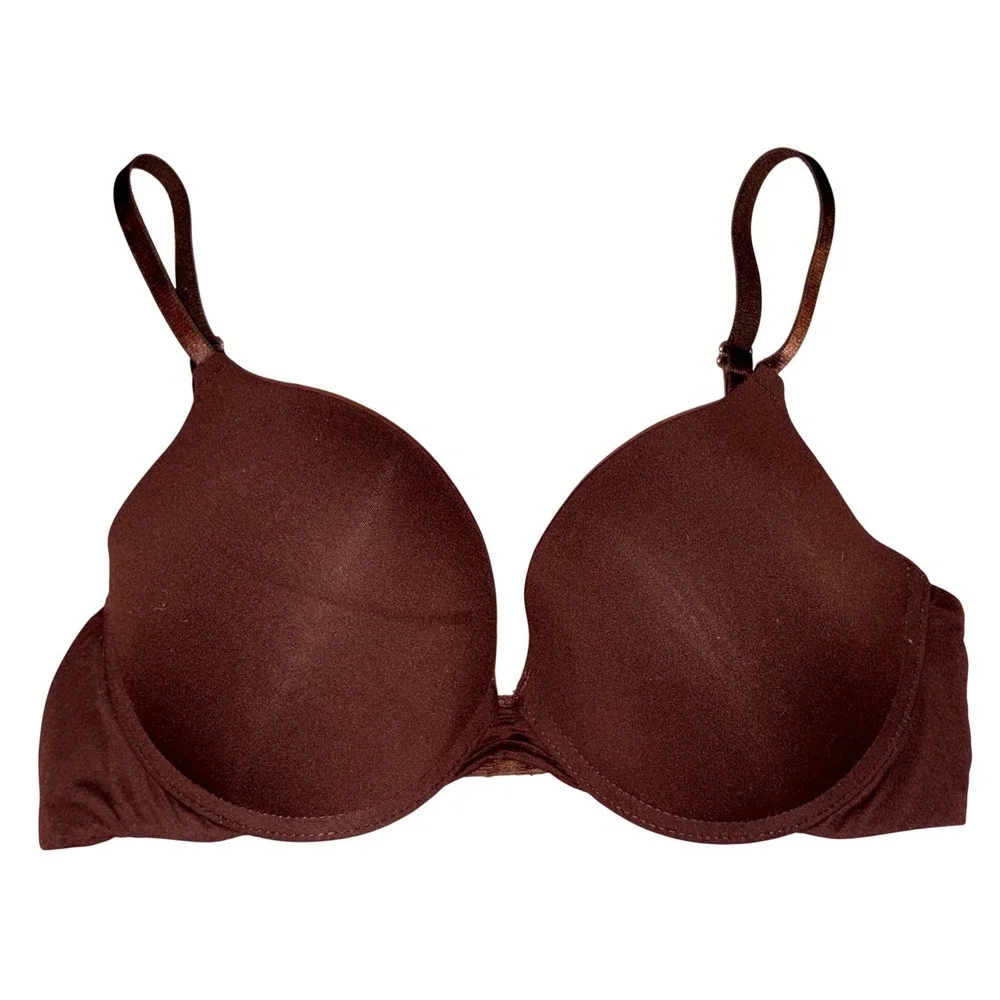 Essentials Rene Rofe Women Brown T Shirt Bra Underwire Lightly Lined 36C - Picture 1 of 5
